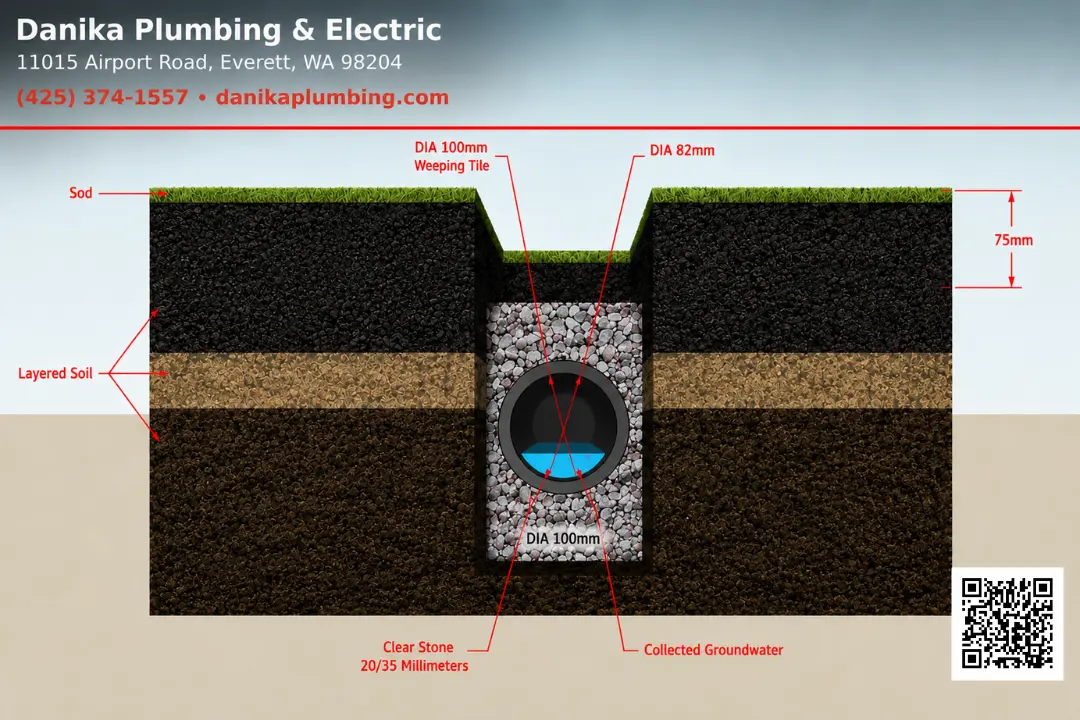 french drain system diagram