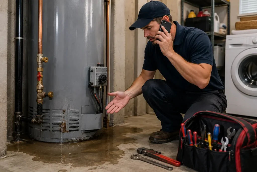water heater leak repair Everett plumber