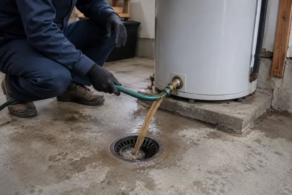 how to flush a noisy water heater tank