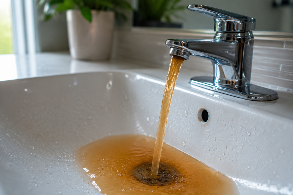 rusty water from leaking water heater Mukilteo home