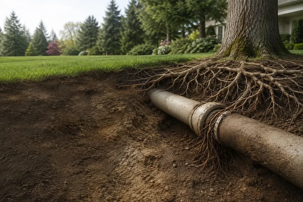 sewer line root intrusion Everett homes