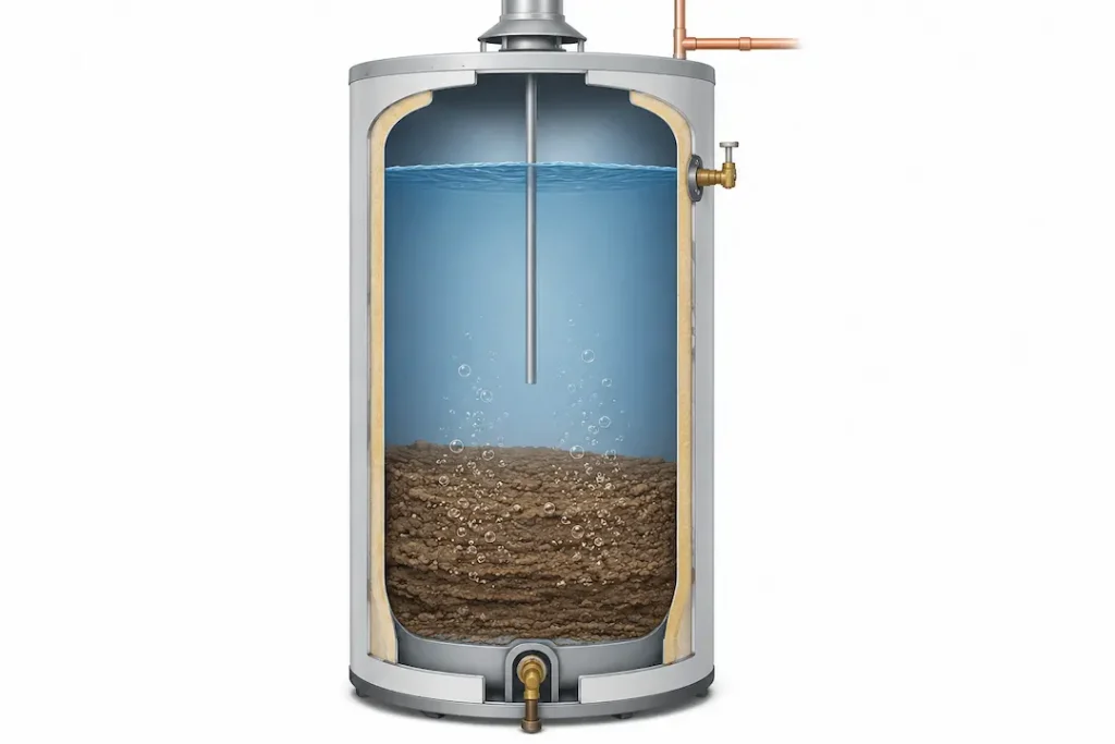 water heater sediment buildup noise causes