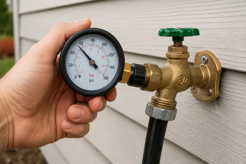 how to check home water pressure with a gauge