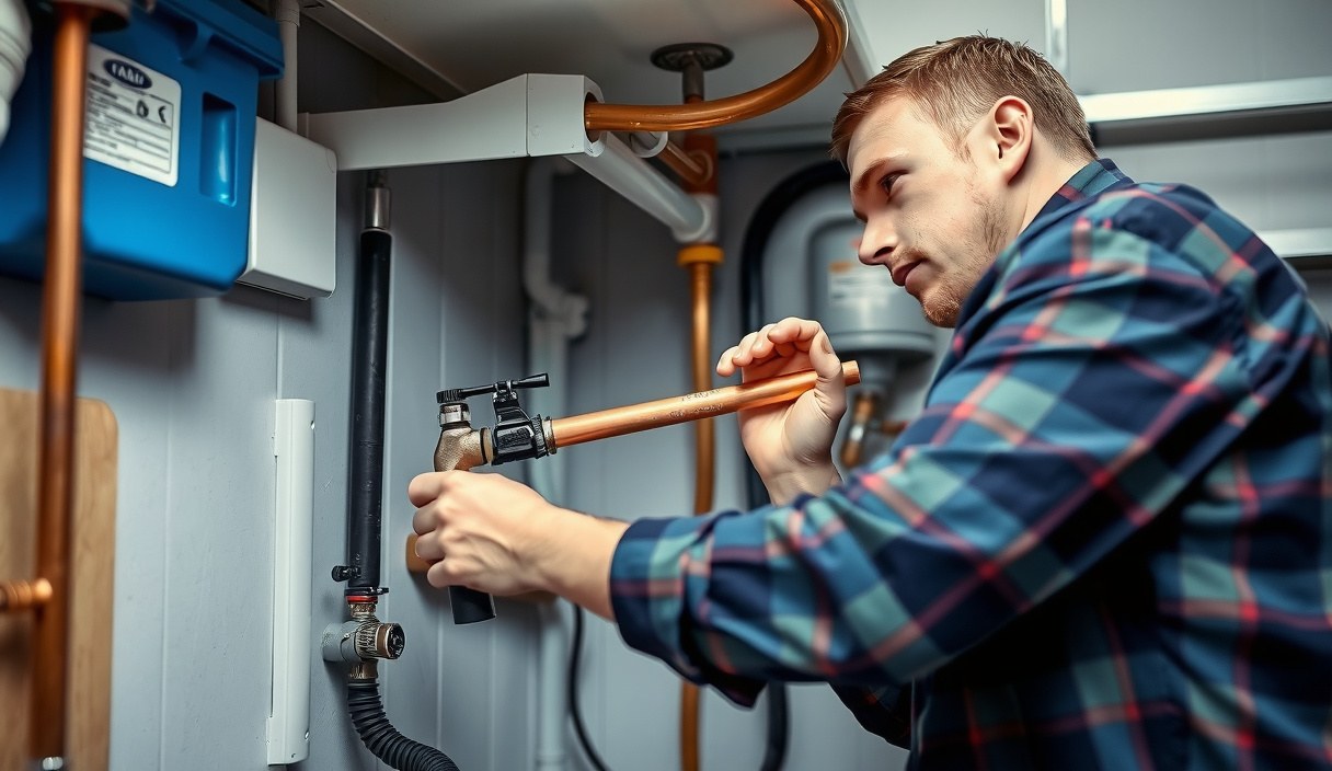 Danika plumber repairing a copper supply line in the crawlspace of an Everett home
