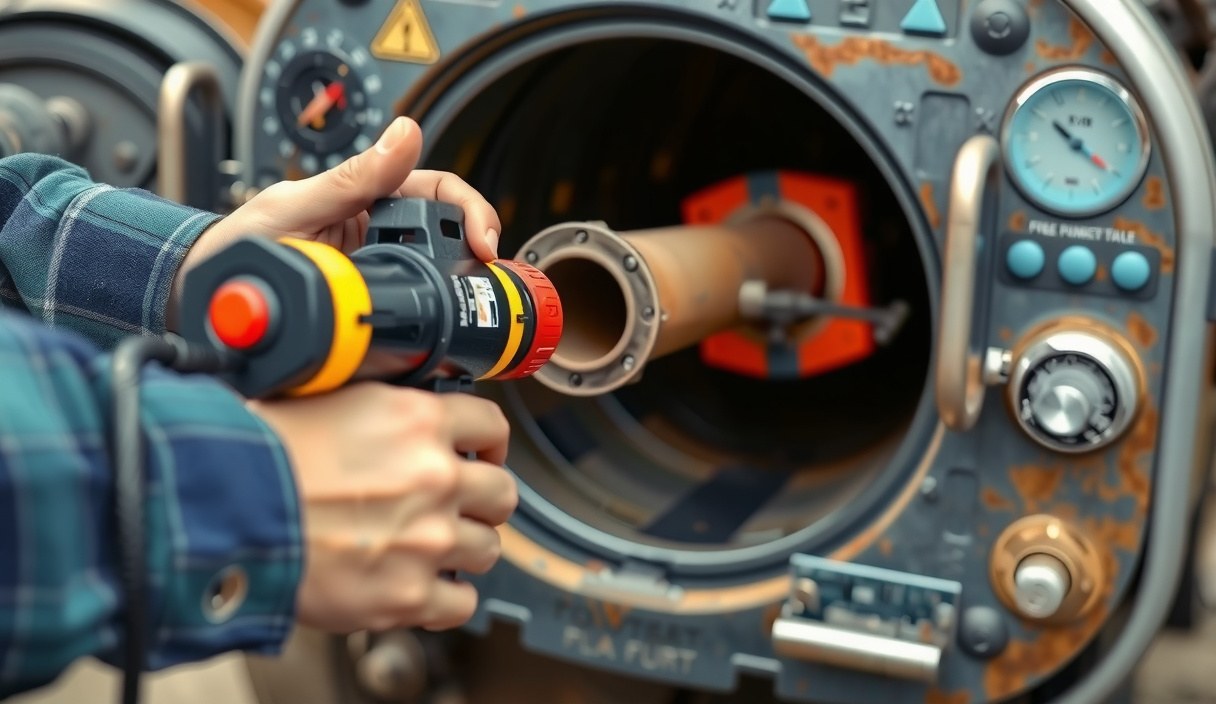 Plumber feeding a sewer inspection camera into a cleanout outside a Snohomish County home
