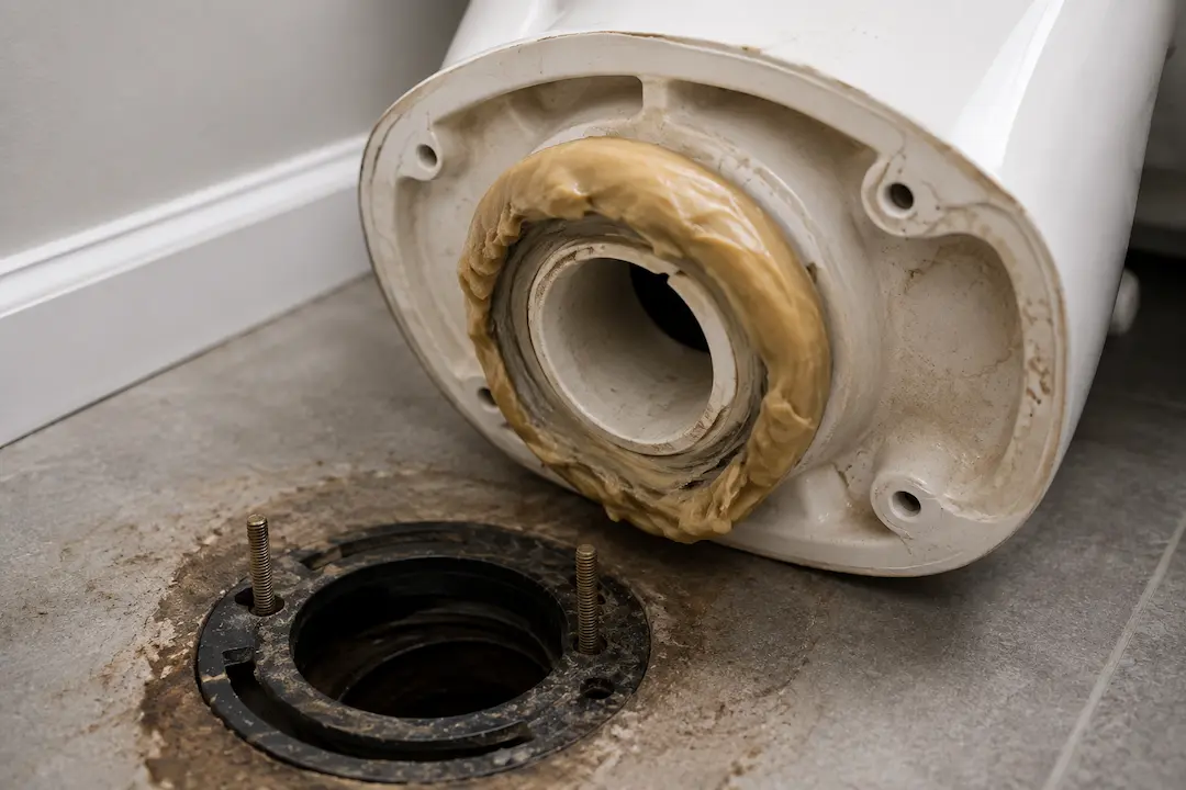 wax ring leak under toilet base