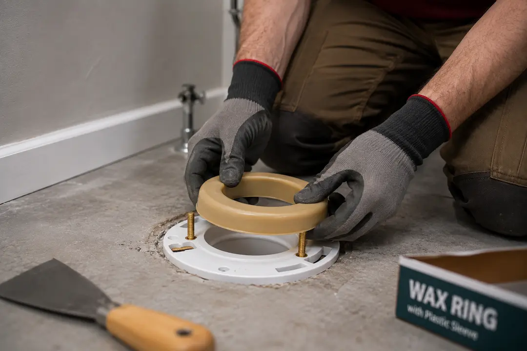 replacing a toilet wax ring and closet flange