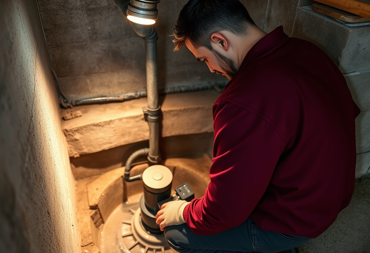 Sump pump inspection in an Arlington, WA crawlspace