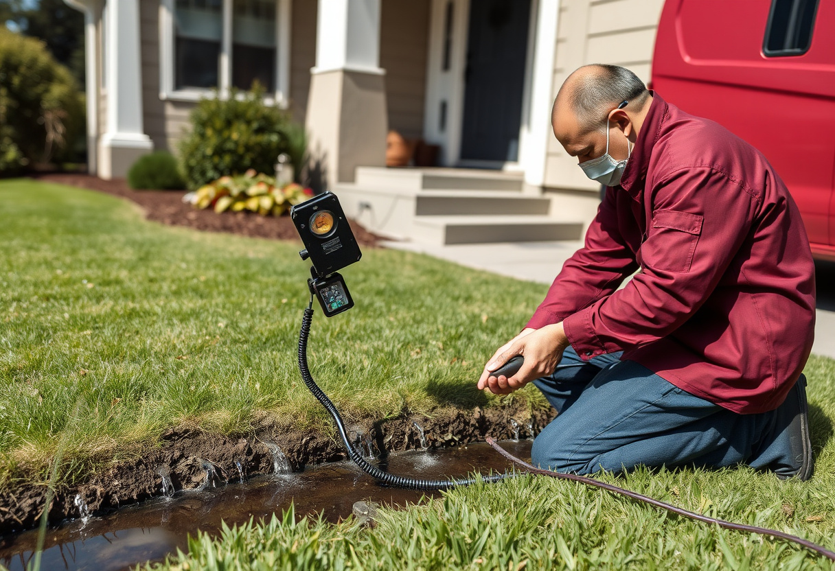 Leak detection on a water service line at an Arlington, WA property
