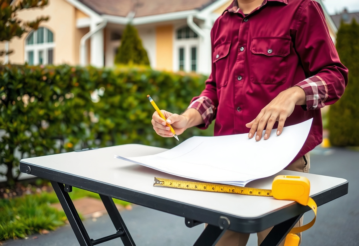 Licensed plumbing contractor preparing a side sewer as-built drawing in Bellevue WA