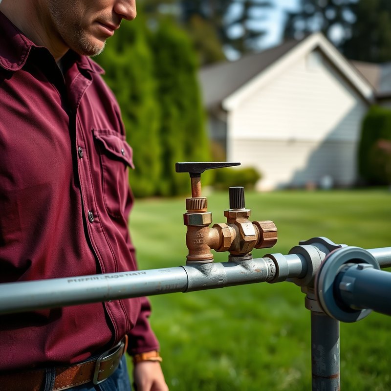 Backflow assembly on an irrigation line in Marysville WA