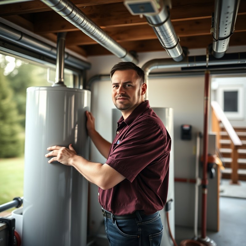Water heater installation in a Mill Creek WA garage