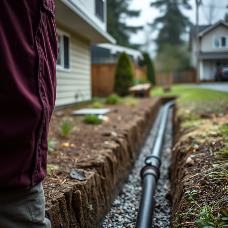 Drainage and sump pump work in a Shoreline WA yard